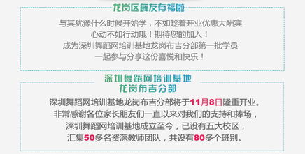 舞動布吉，歡樂啟程——深圳舞蹈網培訓基地布吉分店開業大酬賓
